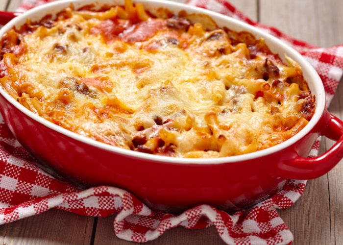 Ground Beef and Olive Bake
